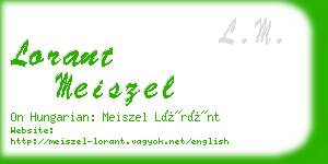 lorant meiszel business card